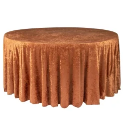 Velvet 120" Round Tablecloth - Terracotta