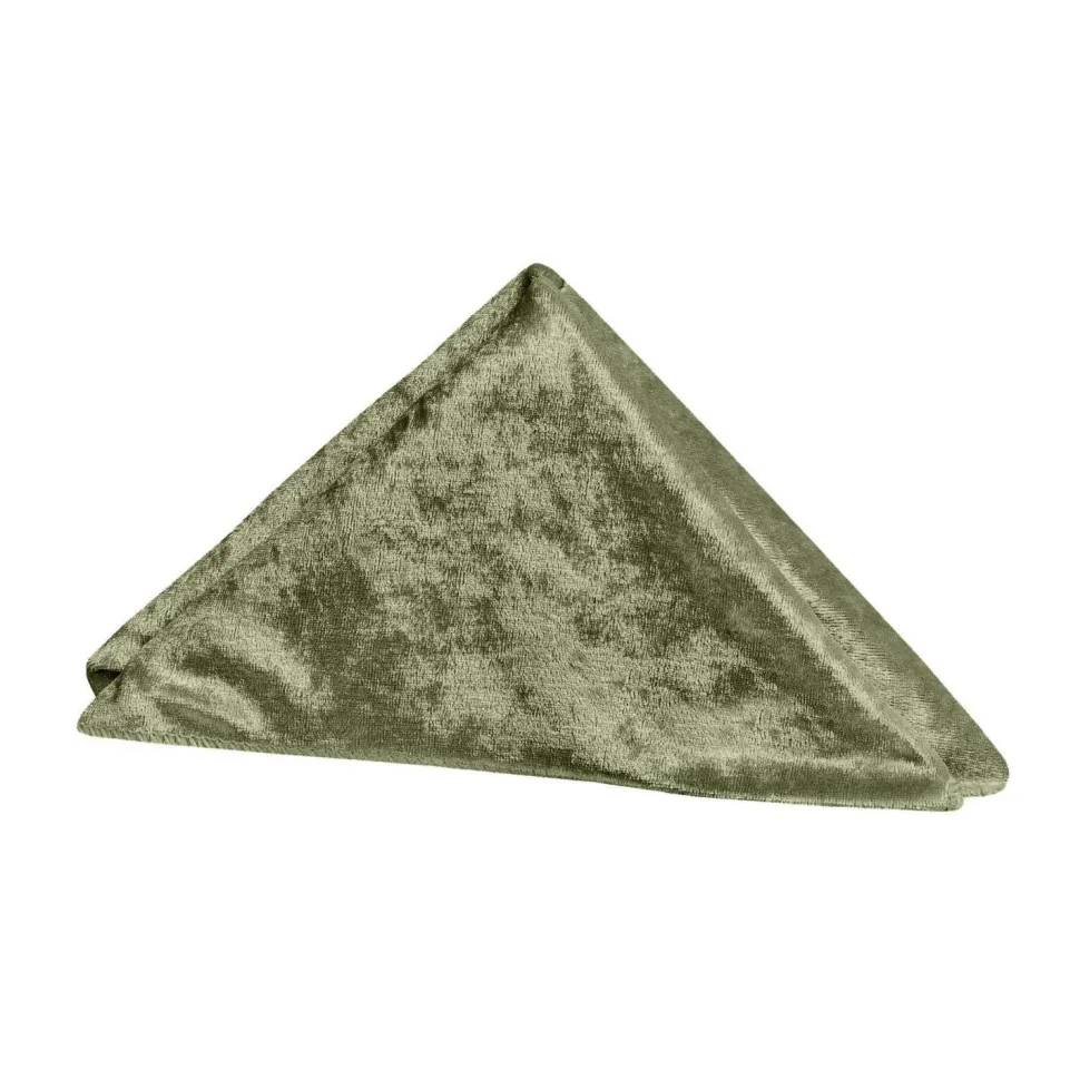 Velvet 20"x20" Linen Napkin - Olive Green - Packs of 10