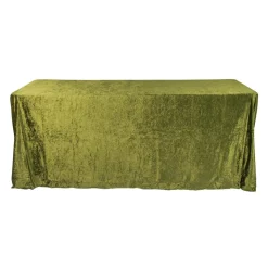 Velvet 90"x156" Rectangular Tablecloth - Olive Green
