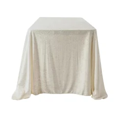 Velvet 90"x132" Rectangular Tablecloth - Ivory