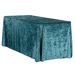 Velvet 90"x132" Rectangular Tablecloth - Dark Turquoise