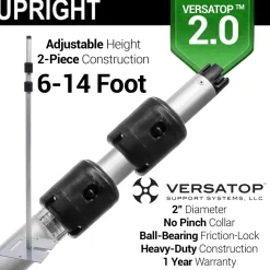 Versatop™ 2.0® - DELUXE-3 Panel Pipe and Drape Kit / Backdrop - 6-14 Feet Tall (Adjustable) Comes W/ 3 Piece Uprights for Maximum Height Adjustment