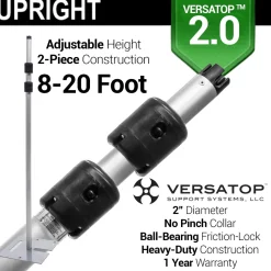 Versatop™ 2.0® - DELUXE-7 Panel Pipe and Drape Kit / Backdrop - 8-20 Feet Tall (Adjustable) Comes W/ 3 Piece Uprights for Maximum Height Adjustment