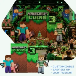 Video Games - Minecraft Foam Core Birthday Backdrop Kit by PopScene™