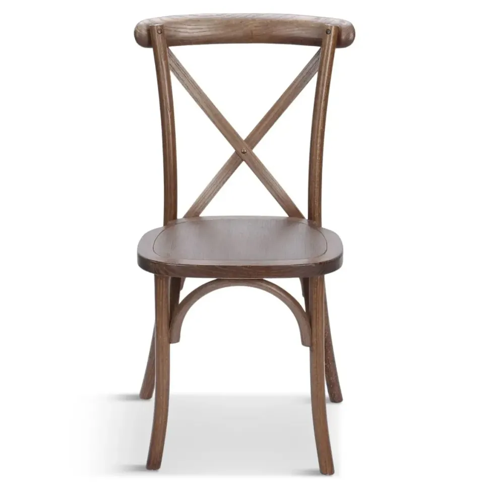 Vineyard Estate Cross Back Chair- Mark III - Dark Natural