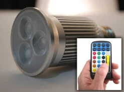 9 Watt LED RGB Color-Change Projection Bulb w/ Remote Control