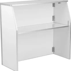 White Laminate Foldable Bar - 4'