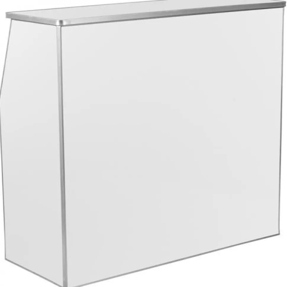 White Laminate Foldable Bar - 4'