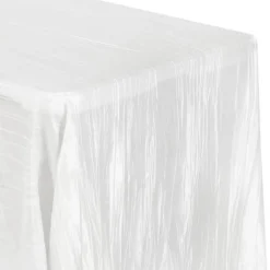 White Accordion Crushed Taffeta - Square/Round/Rectangular Table Topper/Overlay