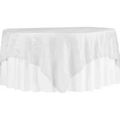 White Accordion Crushed Taffeta - Square/Round/Rectangular Table Topper/Overlay