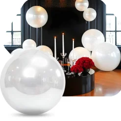 White Giant Inflatable Mirror Ball Sphere – Maxorb™ Reflective Ceiling Event Decor – Commercial Installation Sizes