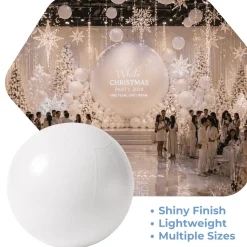 White Giant Inflatable Modern Ball Sphere – Maxorb™ Event Decor – Commercial Installation Sizes