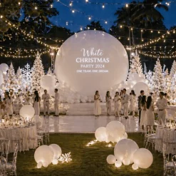 White Giant Inflatable Modern Ball Sphere – Maxorb™ Event Decor – Commercial Installation Sizes