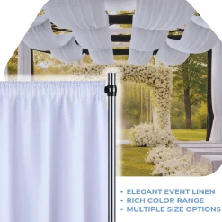 White La Petite France Curtain Panel w/ 4" Rod Pocket - 118" Wide - Many Size Options