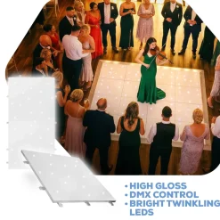 White LED Starlight Dance Floor Kit - 8ft x 8ft (includes Flight Case)