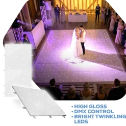 White LED Starlight Dance Floor Kit - 12ft x 12ft (includes Flight Case)
