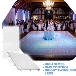 White LED Starlight Dance Floor Kit - 16ft x 16ft (includes Flight Case)