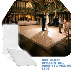 White LED Starlight Dance Floor Kit - 26ft x 26ft (includes Flight Case)