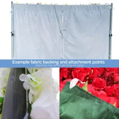 White Mixed Floral Wall - Curtain Style - Easy Install! Select Size