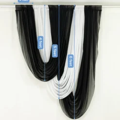 White Sheer Chiffon Valance Curtain – Curved Backdrop Swag Topper with Rod Pocket (4ft Wide x 4ft, 5ft, 6ft Height Options)