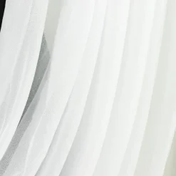 White Sheer Chiffon Valance Curtain – Curved Backdrop Swag Topper with Rod Pocket (4ft Wide x 4ft, 5ft, 6ft Height Options)