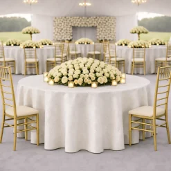 White Sombra Jacquard Tablecloth - Multiple Size Options
