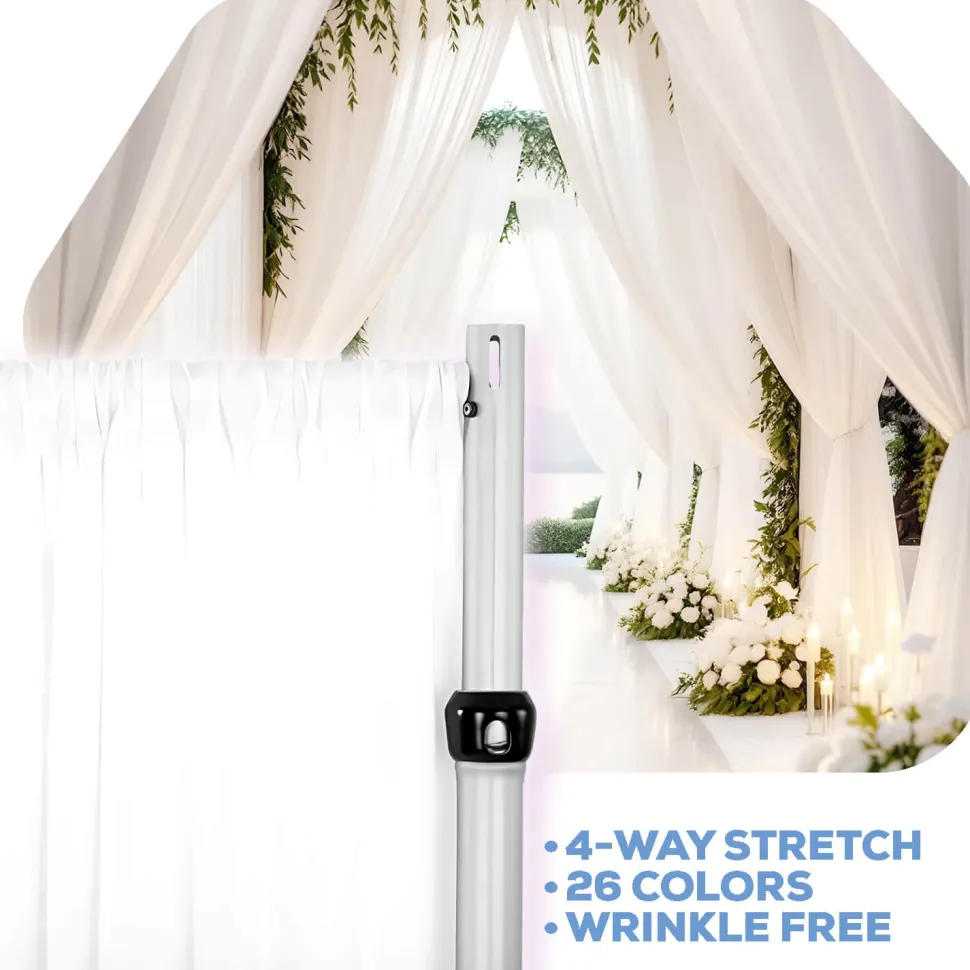White 4-Way Stretch Spandex Drape Panel - Choose your Size