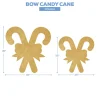 Wood Candy Cane w/ Bow - Double