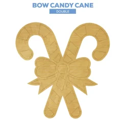 Wood Candy Cane w/ Bow - Double