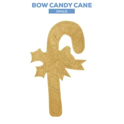 Wood Candy Cane w/ Bow - Single