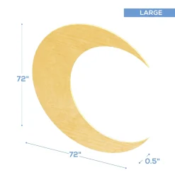 Wood Crescent Moon - Size Options