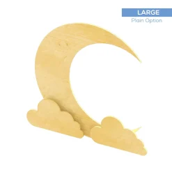 Wood Crescent Moon, Stars & Clouds Kit - Size Options