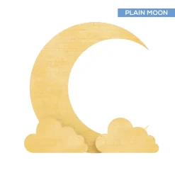 Wood Crescent Moon, Stars & Clouds Kit - Size Options