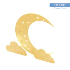 Wood Crescent Moon, Stars & Clouds Kit - Size Options