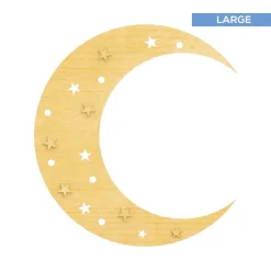 Wood Crescent Moon, Stars & Clouds Kit - Size Options