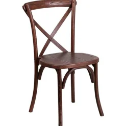 Wooden Crossback Chair - Fruitwood with Black Grain