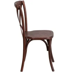 Wooden Crossback Chair - Fruitwood with Black Grain