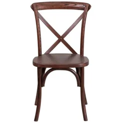Wooden Crossback Chair - Fruitwood with Black Grain