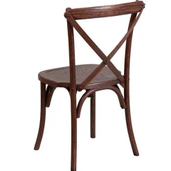 Wooden Crossback Chair - Fruitwood with Black Grain