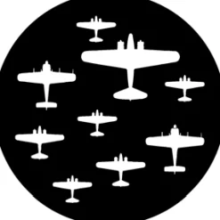 World War Planes 1 - Stock Gobo for Gobo Light Projectors - Choose your size!