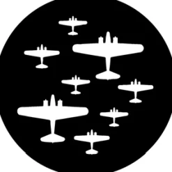World War Planes 2 - Stock Gobo for Gobo Light Projectors - Choose your size!