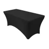 8' x 30" Banquet 210 GSM Better Quality/Best Value Quality Spandex Table Cover - Black