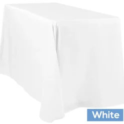 90" x 108" Oblong 200 GSM Polyester Tablecloth - White