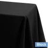 90" x 108" Oblong 200 GSM Polyester Tablecloth - Black