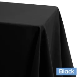 90" x 108" Oblong 200 GSM Polyester Tablecloth - Black