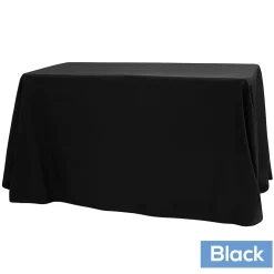90" x 108" Oblong 200 GSM Polyester Tablecloth - Black