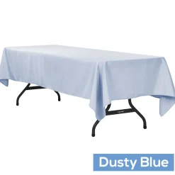 60" x 120" Rectangular 200 GSM Polyester Tablecloth - Dusty Blue