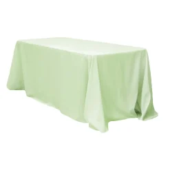 90" x 156" Rectangular 125-130 GSM Polyester Tablecloth - Sage Green