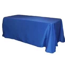 90" x 156" Rectangular 125-130 GSM Polyester Tablecloth - Royal Blue