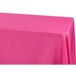 90" x 156" Rectangular 125-130 GSM Polyester Tablecloth - Fuchsia